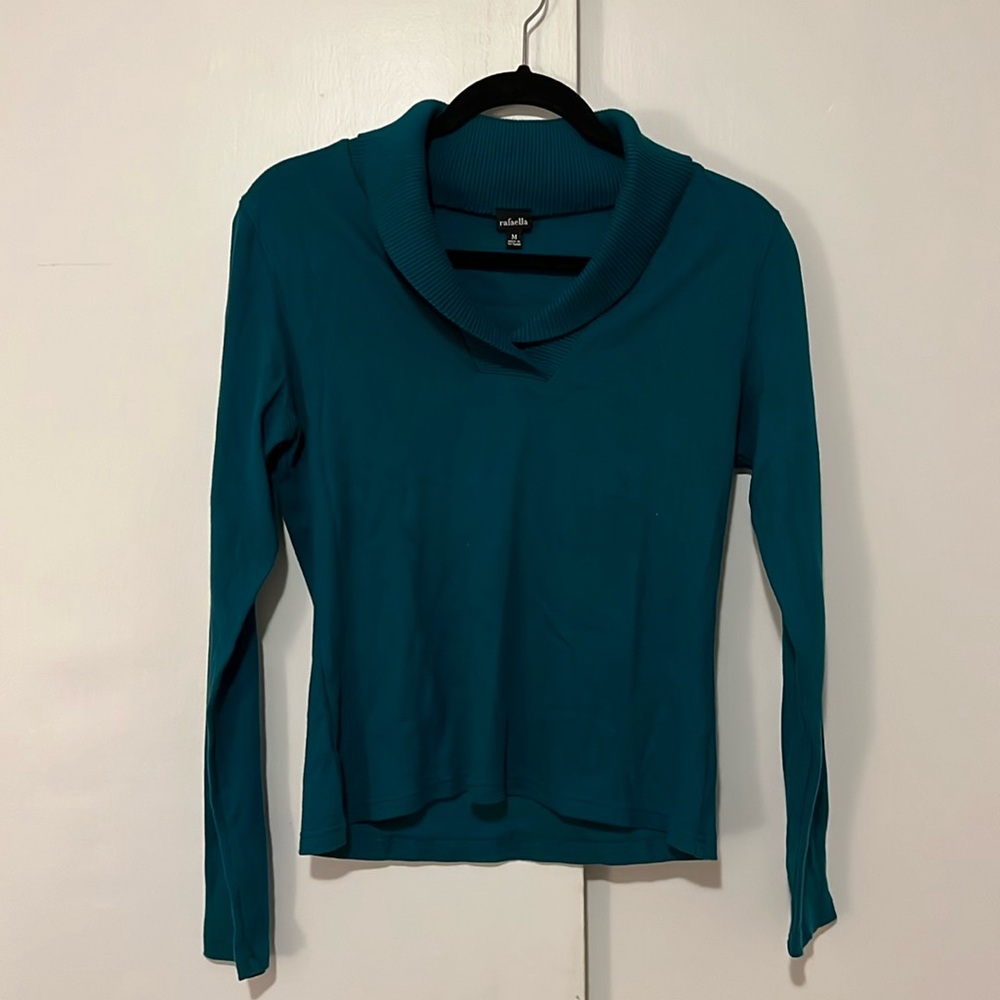 Rafaella Y2K Teal Sweater Top